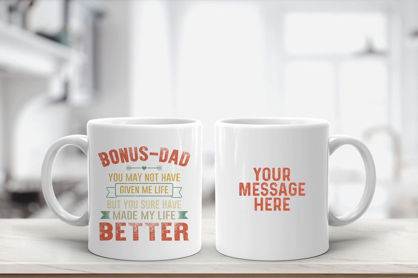 Personalised Bonus Dad Mug, Step Dad Mug, Father's Day Gift, Birthday Gift, Gift For Bonus/Step Dad