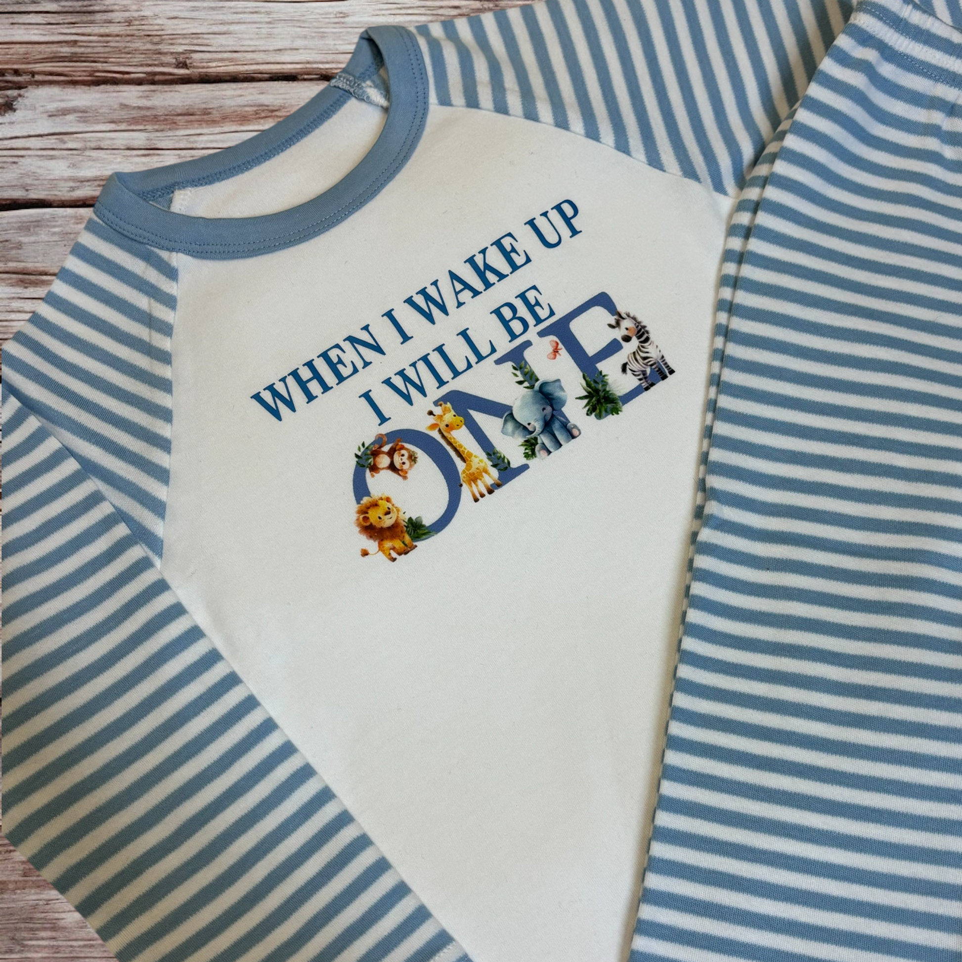 'When i wake up' Blue Birthday Pyjamas