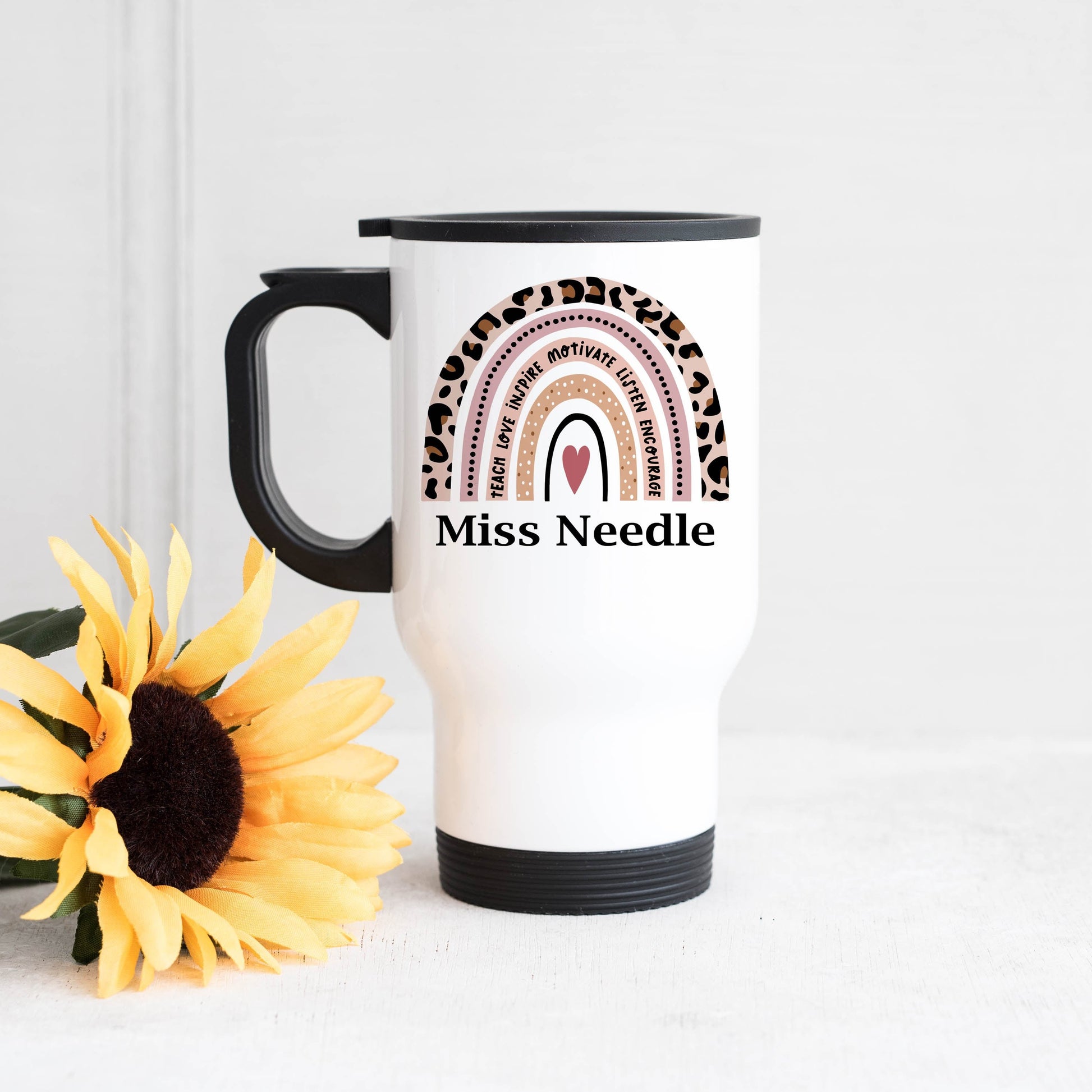 Personalised Teacher Rainbow Travel Mug