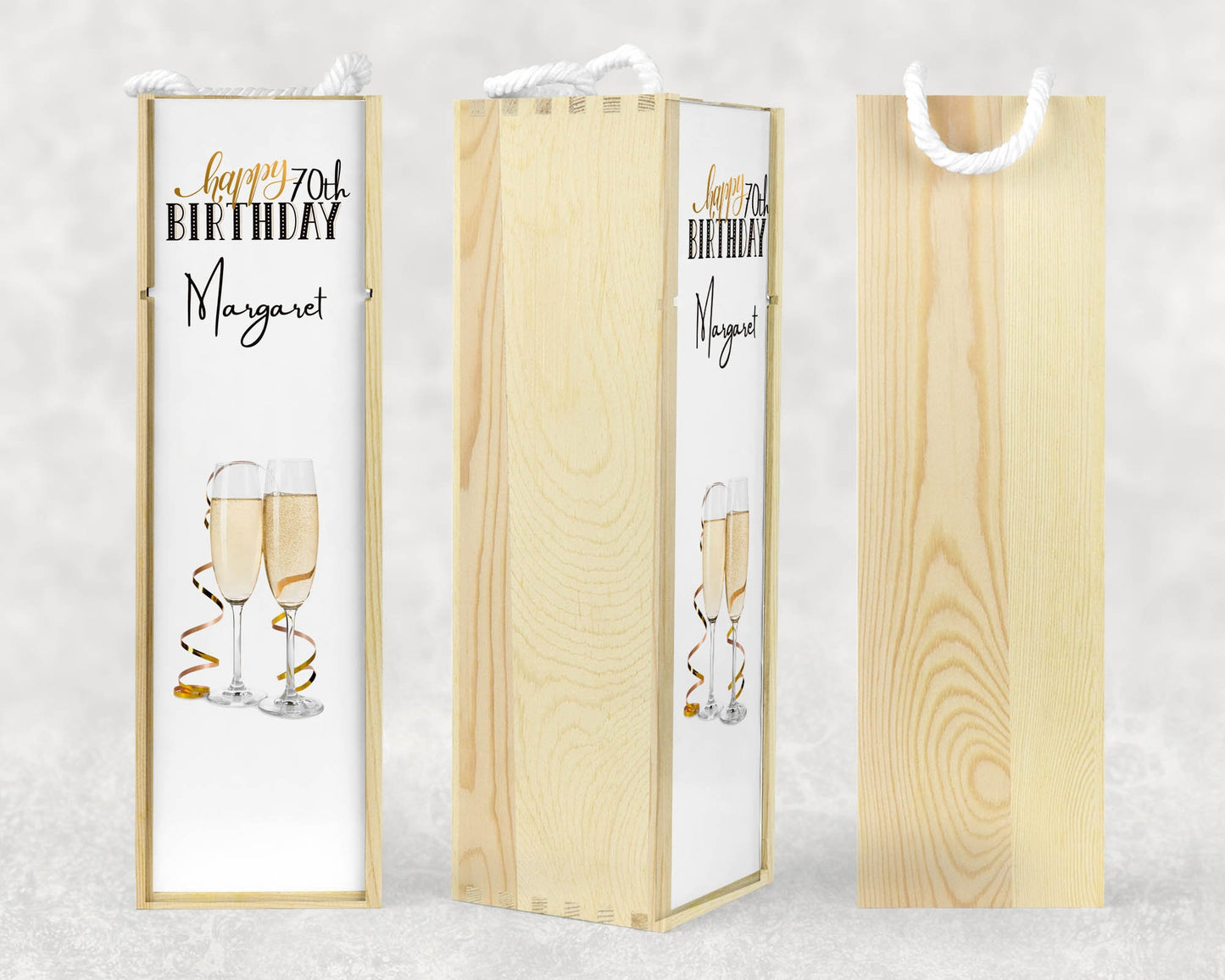 Wooden Wine Box Birthday Milestone