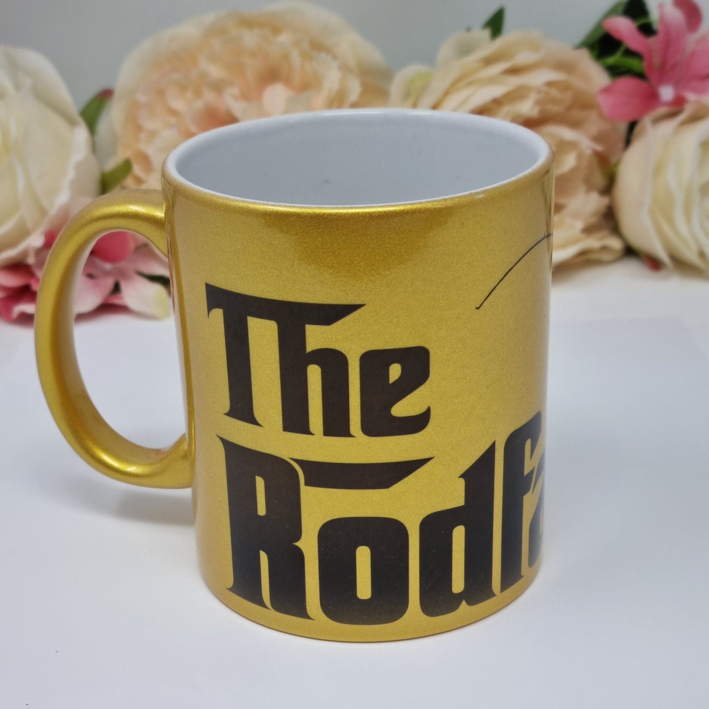 Fishing Mug, Father's Day Gift, The Rodfather Mug, Gold Mug, Gift For Him