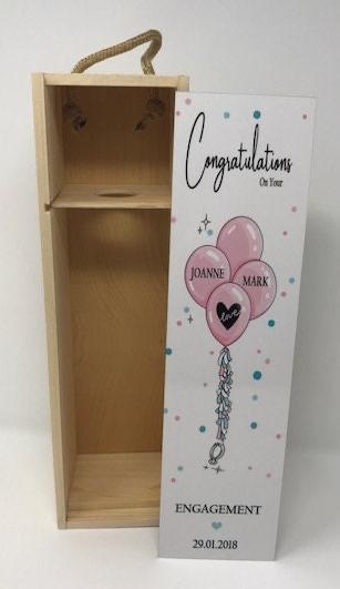 Wooden Engagement Wine Box