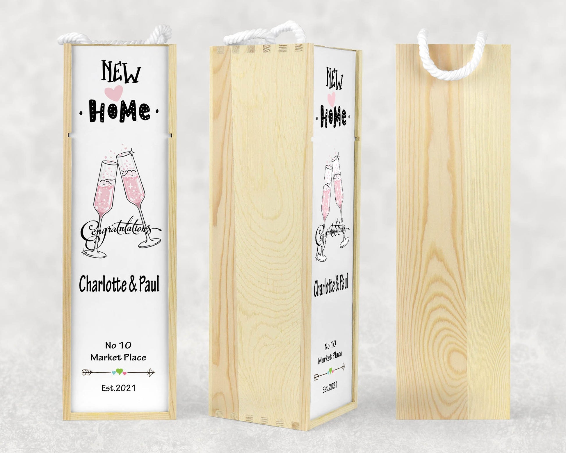 Housewarming Gift Wooden Wine Box