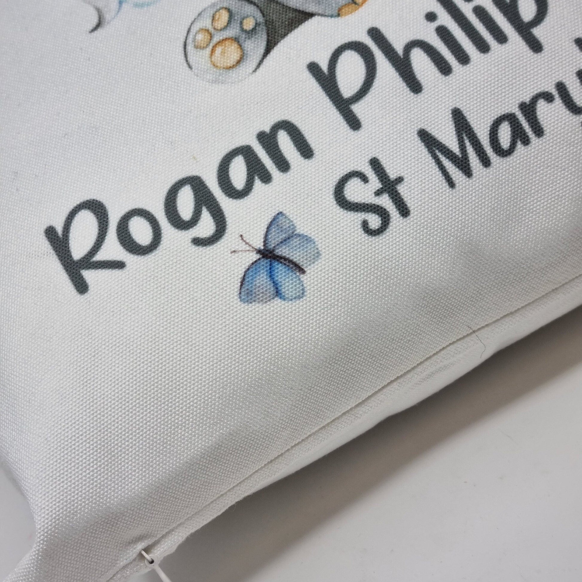 Personalised Elephant Balloon Christening Cushion