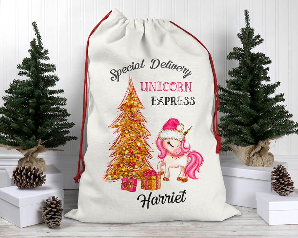Large Luxury Unicorn Christmas Sack