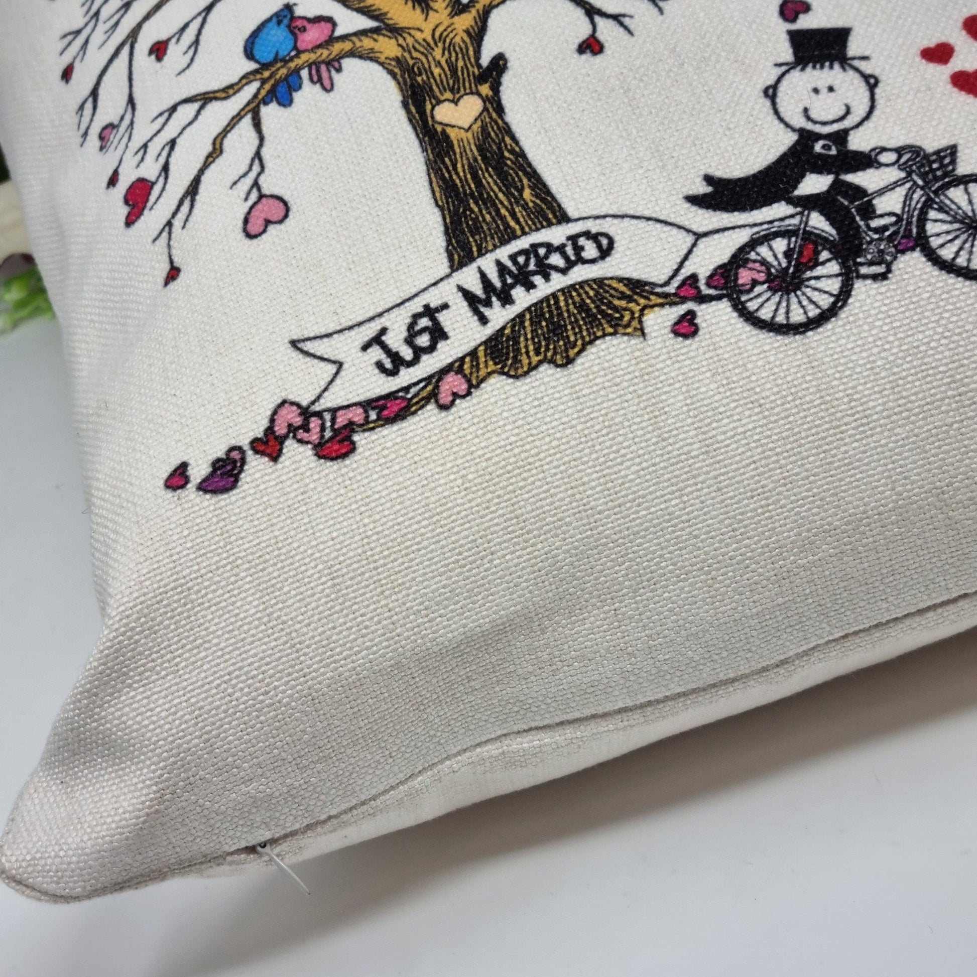 Personalised Wedding Bikes Cushion