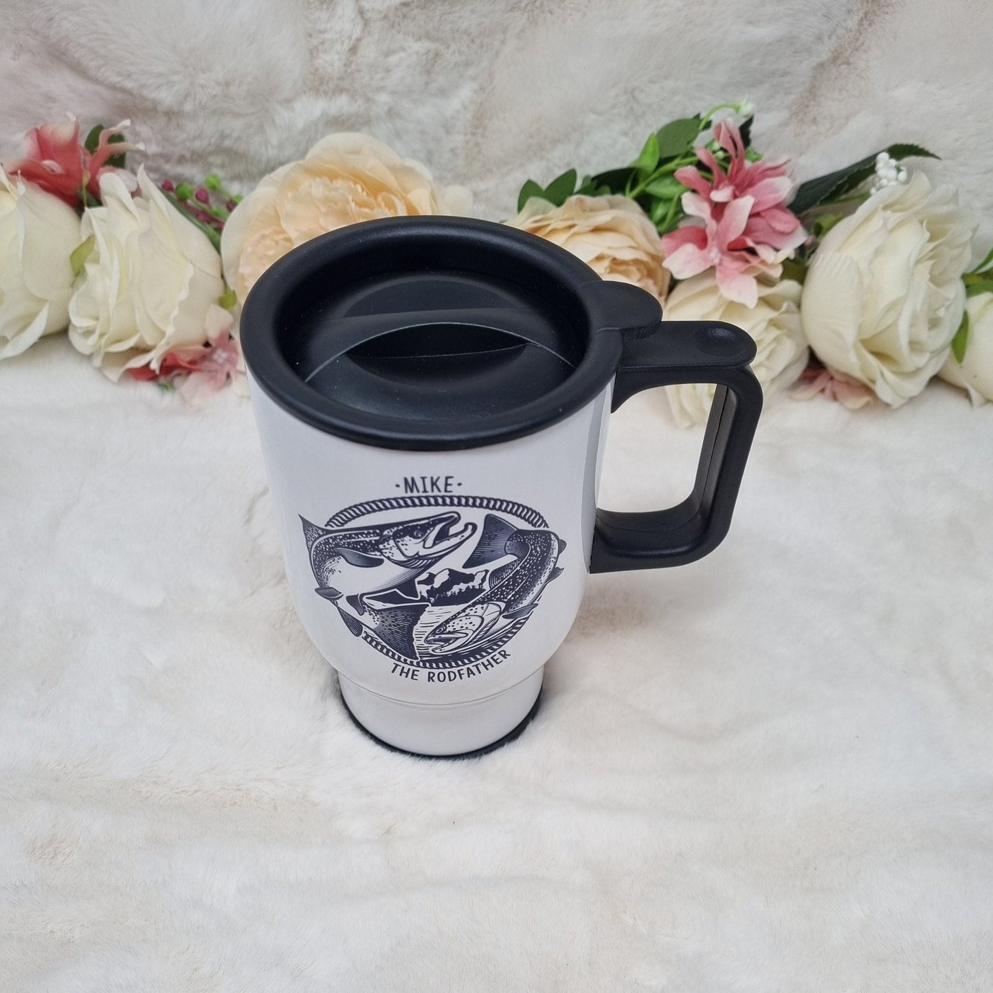Personalised Fishing Travel Mug, Fisherman Gift, Fishing Gift, Travel Mug Fishing, Rodfather Fishing Gift, Dad/Grandad/Uncle fishing gift