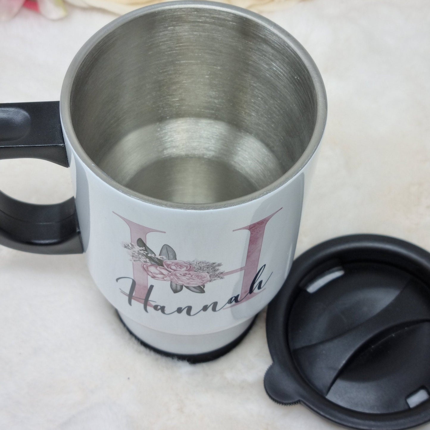 Personalised Travel Mug, Name & Initial Travel Mug, Gift For Her