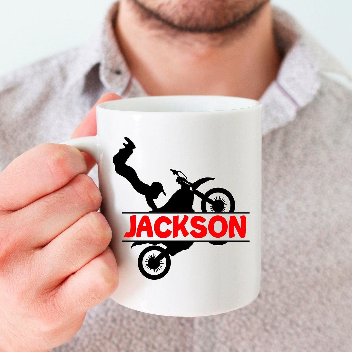 Personalised Motorbike/Motocross/Dirt Bike Mug, Gift For Him, Motocross Mug, Dirt Bike Mug
