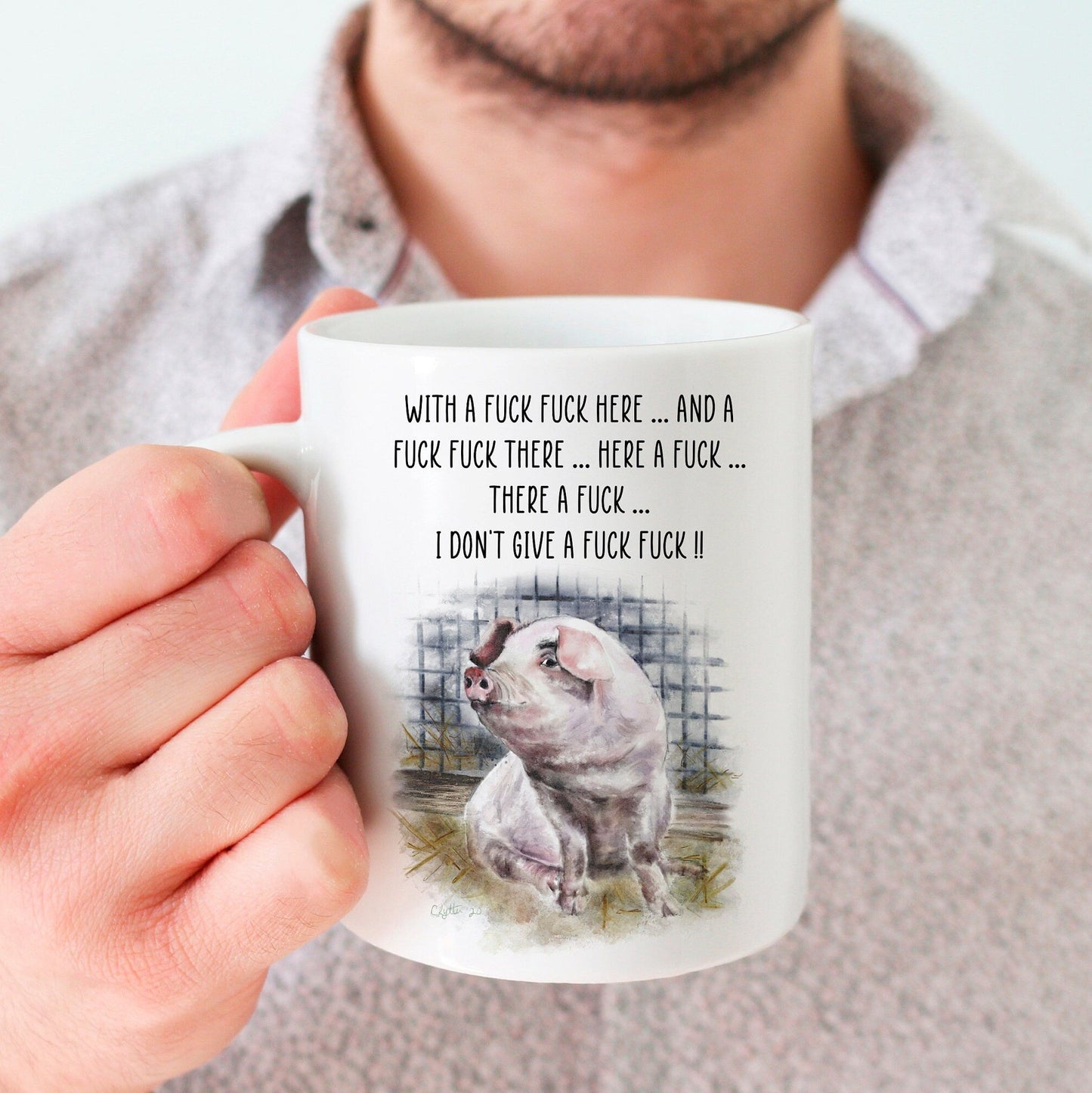 Fuck Off Nursery Rhyme Mug, Rude Mug, Funny Mug, Swear Mug, Novelty Gift, Adult Humour, Rude Animal Mug