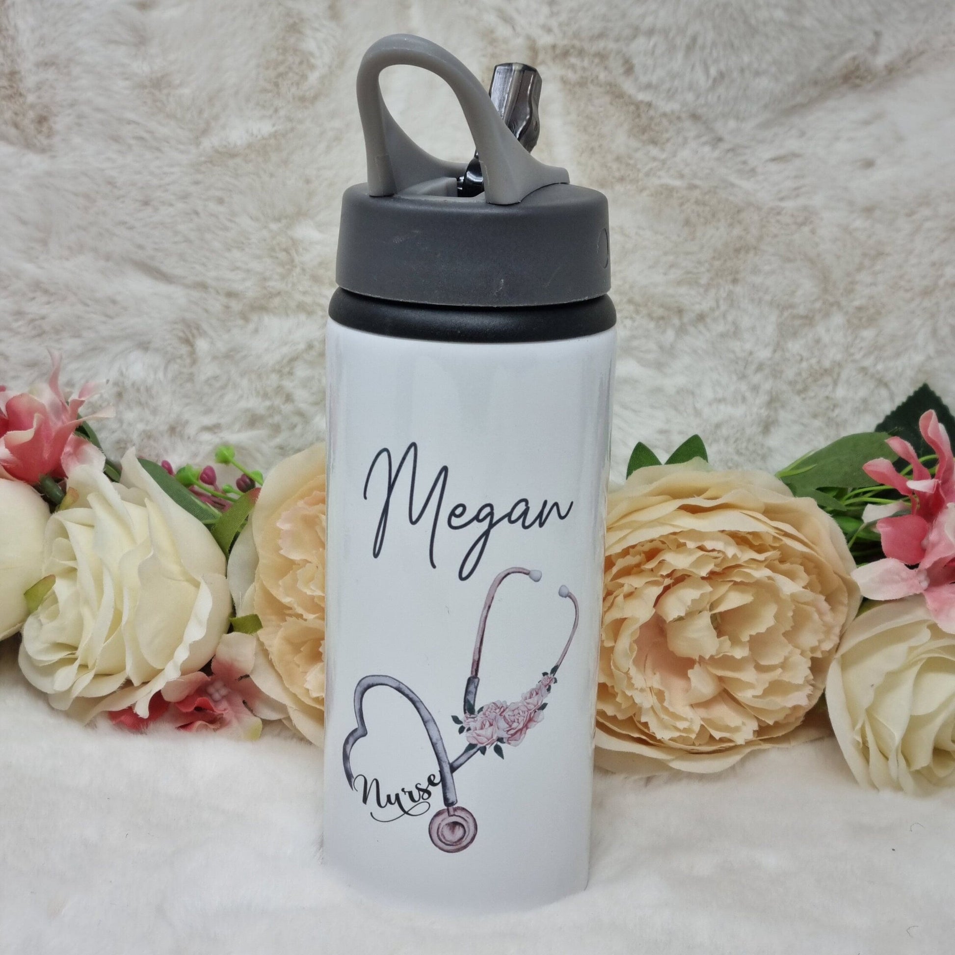 Nurse, Student Nurse Grey Lid Water Bottle