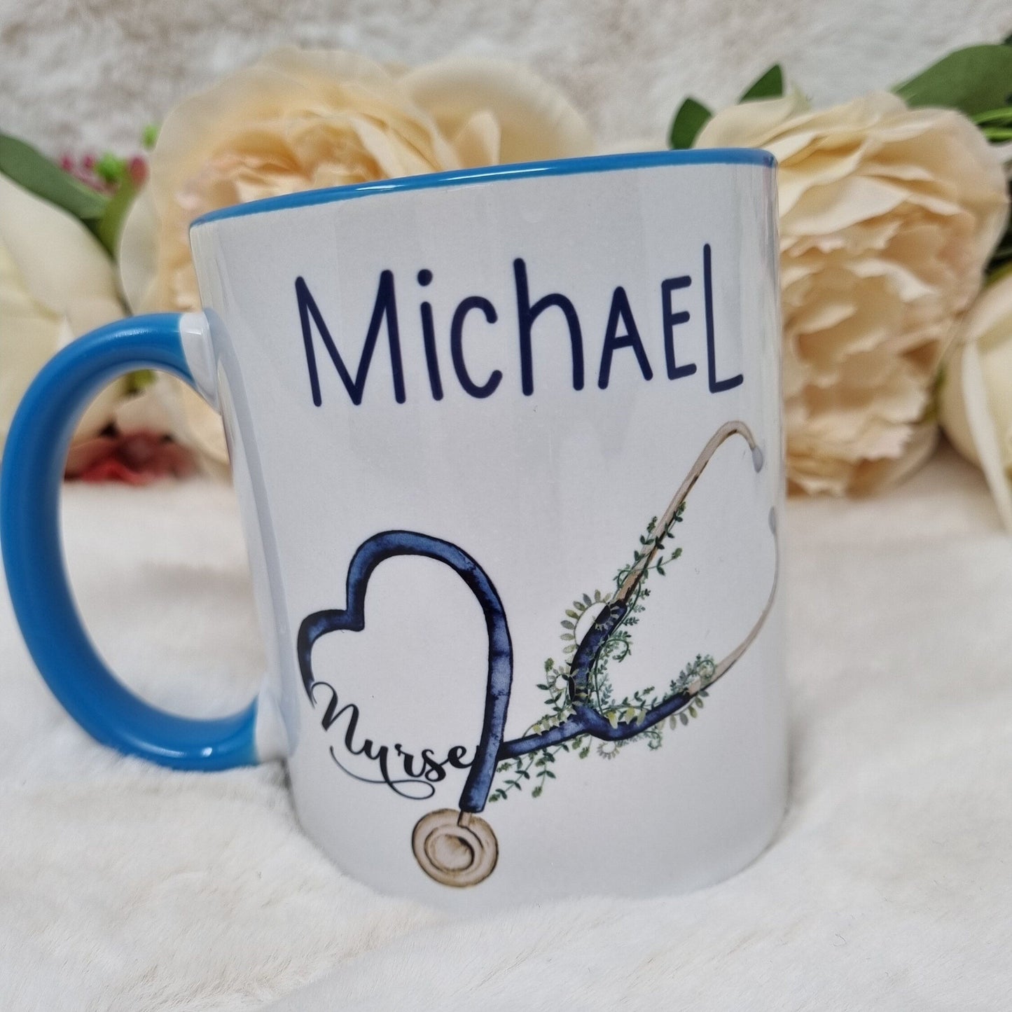 Personalised Male Nurse Mug, Male Nurse, Male Nurse Gift, Blue Nurse Mug
