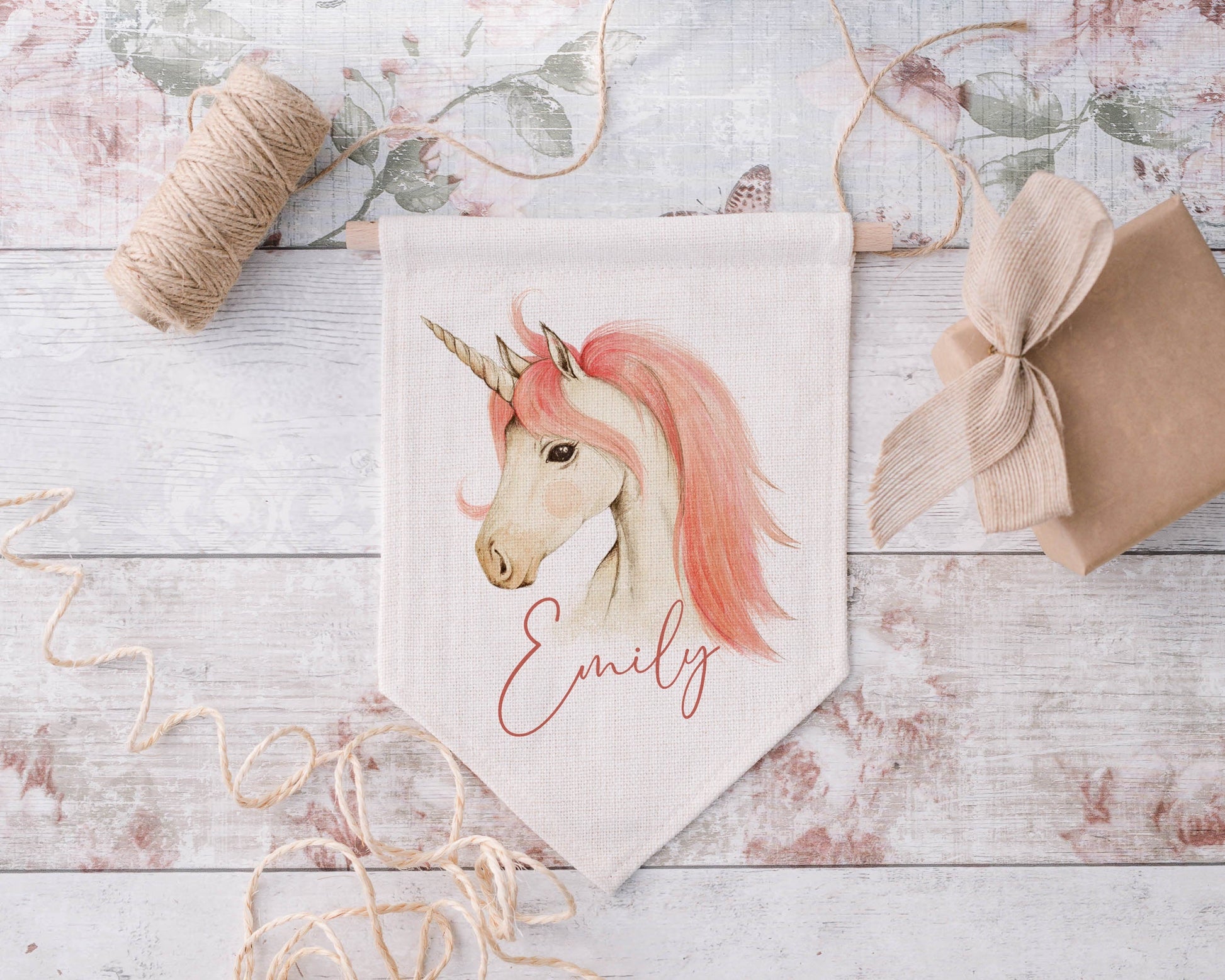 Personalised Unicorn Hanging Flag