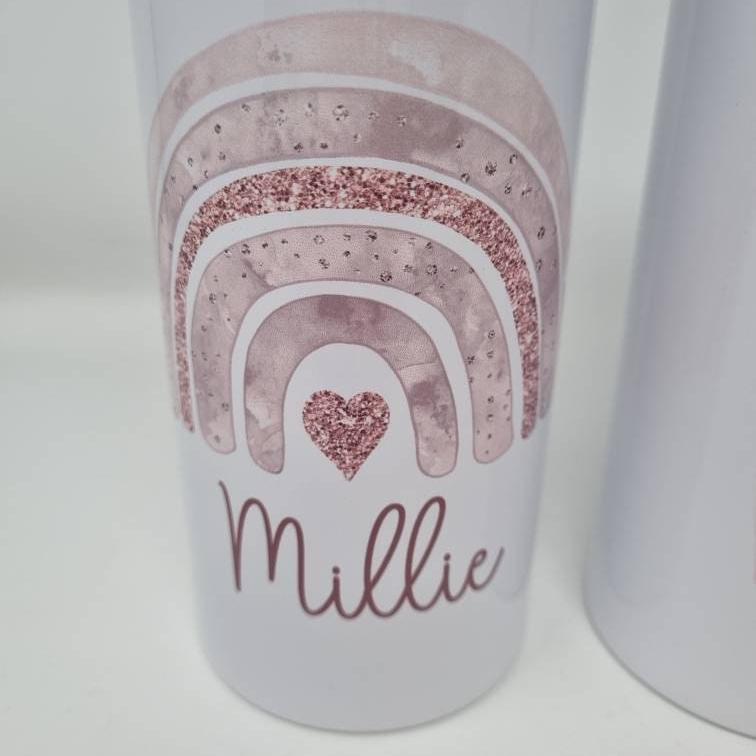 Girls Name Water Bottle, School Water Bottle, Girls Water Bottle, Rainbow Bottle