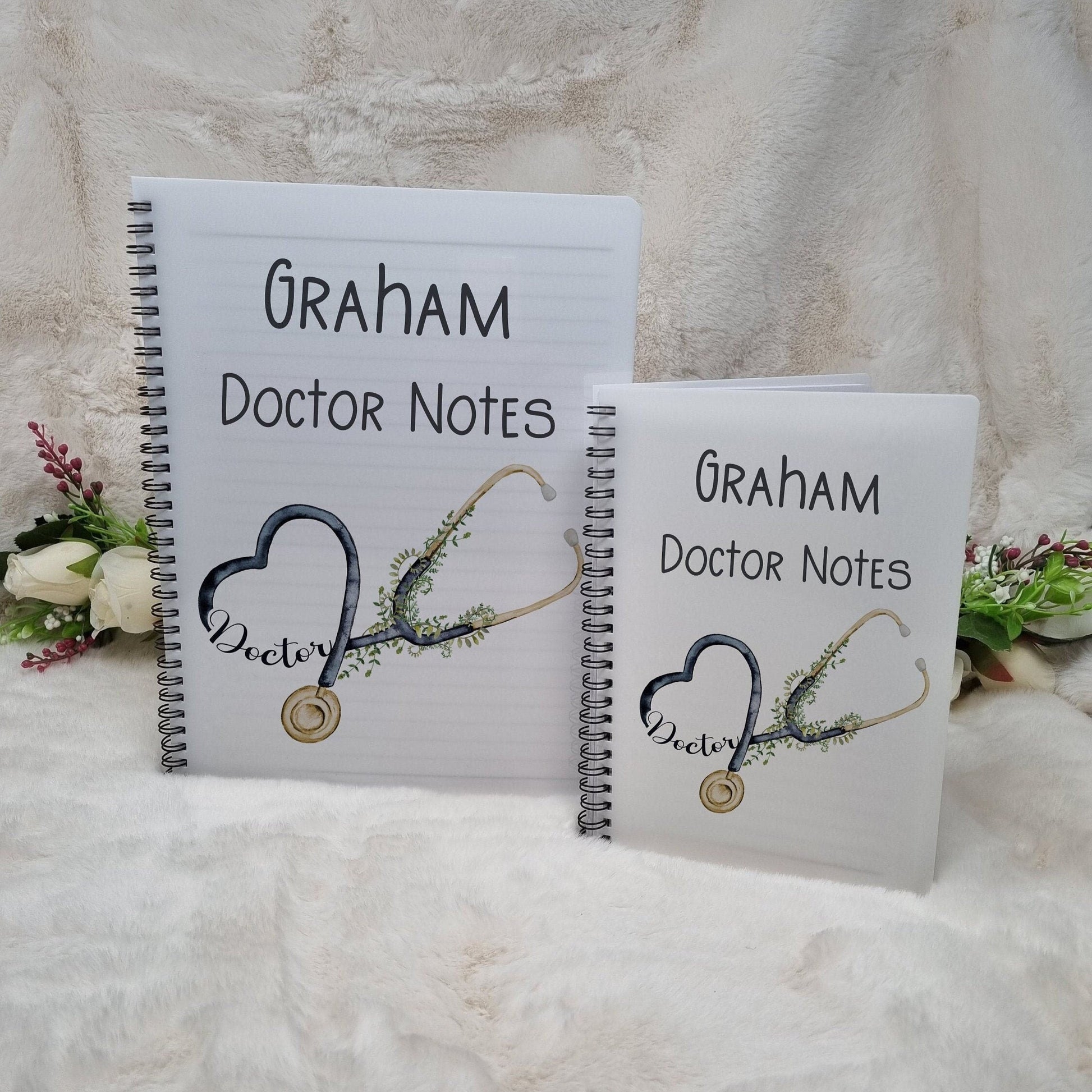 Doctor Notebook Pink or Blue, A4/A5 Notebook