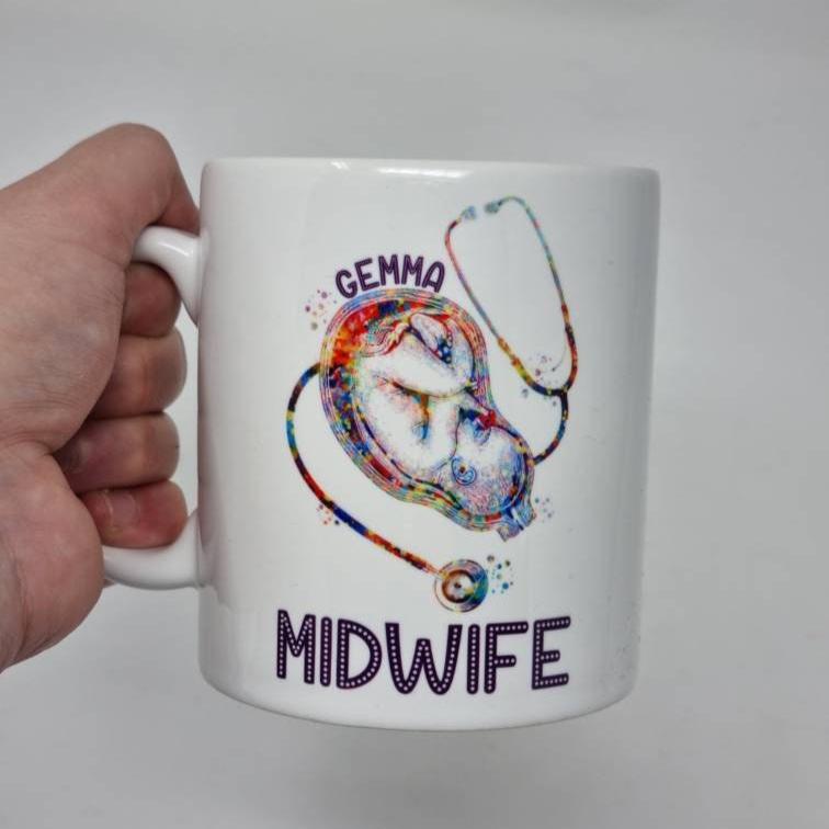 Personalised Foetus Midwife Mug