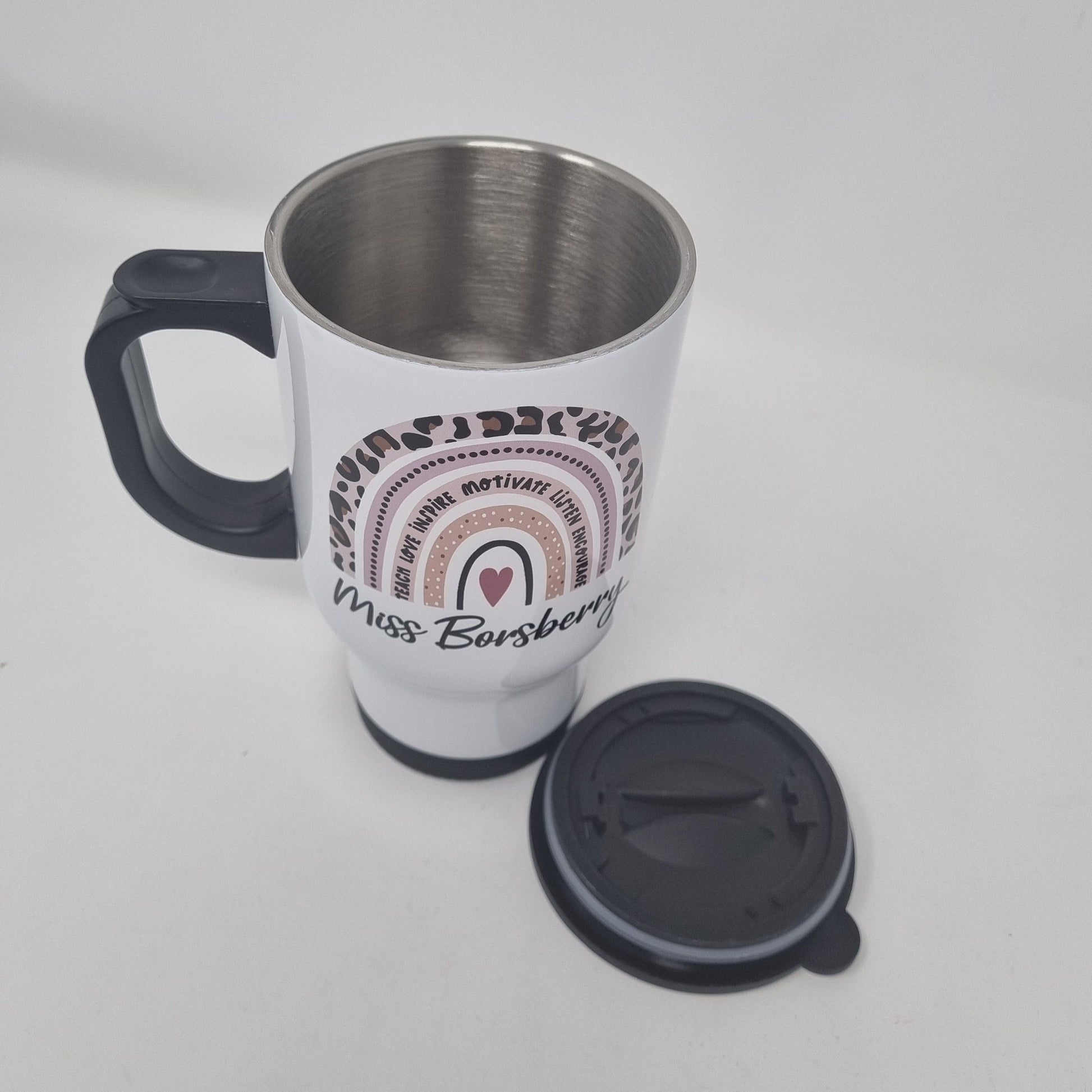 Personalised Teacher Rainbow Travel Mug