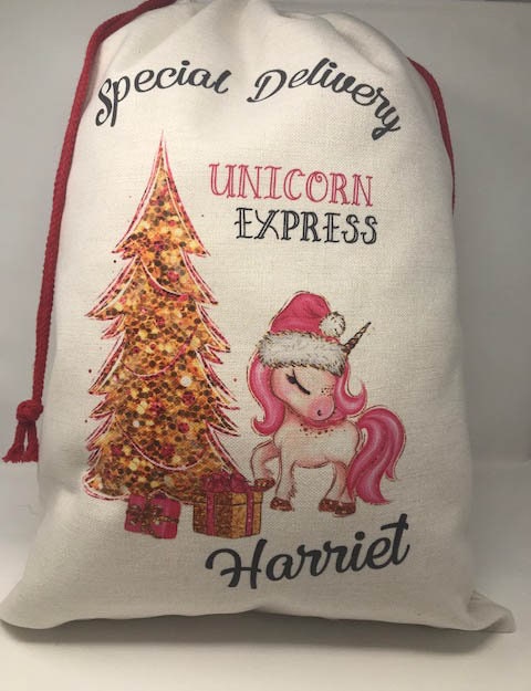 Large Luxury Unicorn Christmas Sack