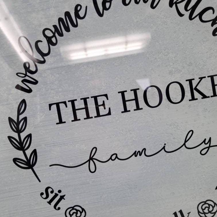 Welcome To Our Kitchen Personalised Glass Chopping Board