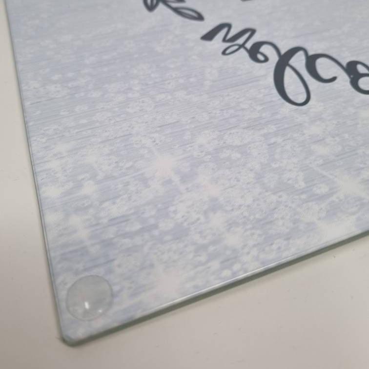 Welcome To Our Kitchen Personalised Glass Chopping Board