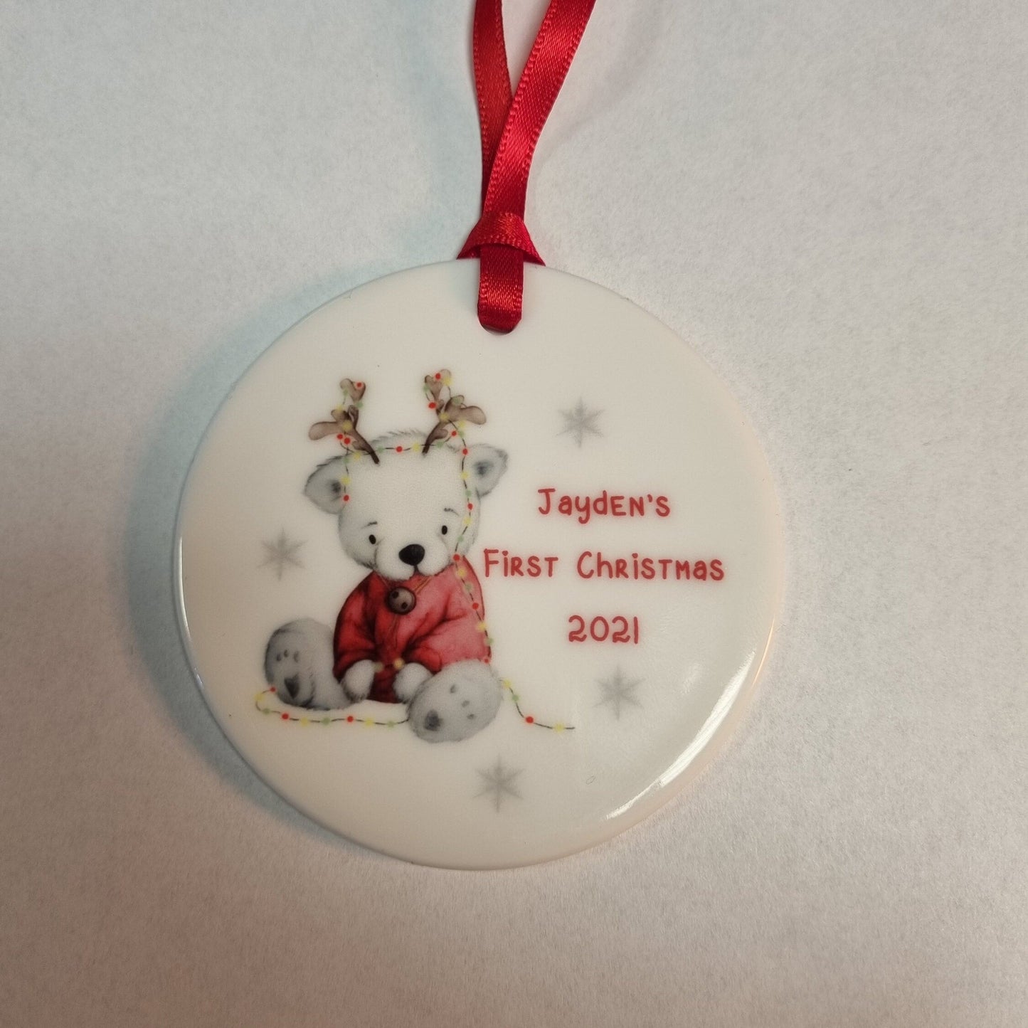 First Christmas Bauble, First Christmas Hanging Decoration, Baby's First Christmas, Baby Teddy Christmas Gift, Christmas Keepsake