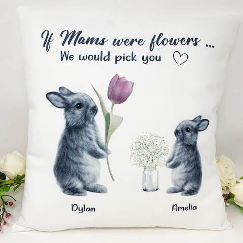 Personalised Rabbit Cushion, Mothers Day Cushion, Git For Mam, Nana Cushion, Mothers Day Gift