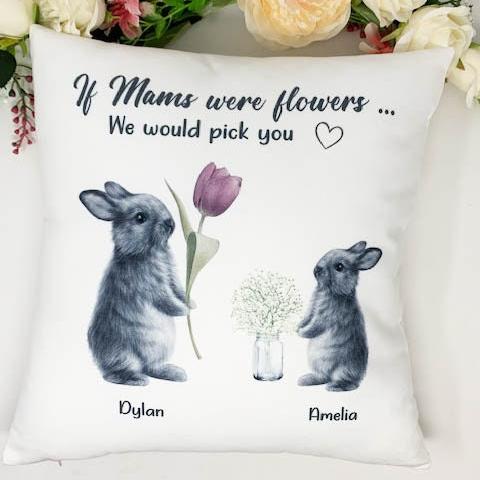 Personalised Rabbit Cushion, Mothers Day Cushion, Git For Mam, Nana Cushion, Mothers Day Gift