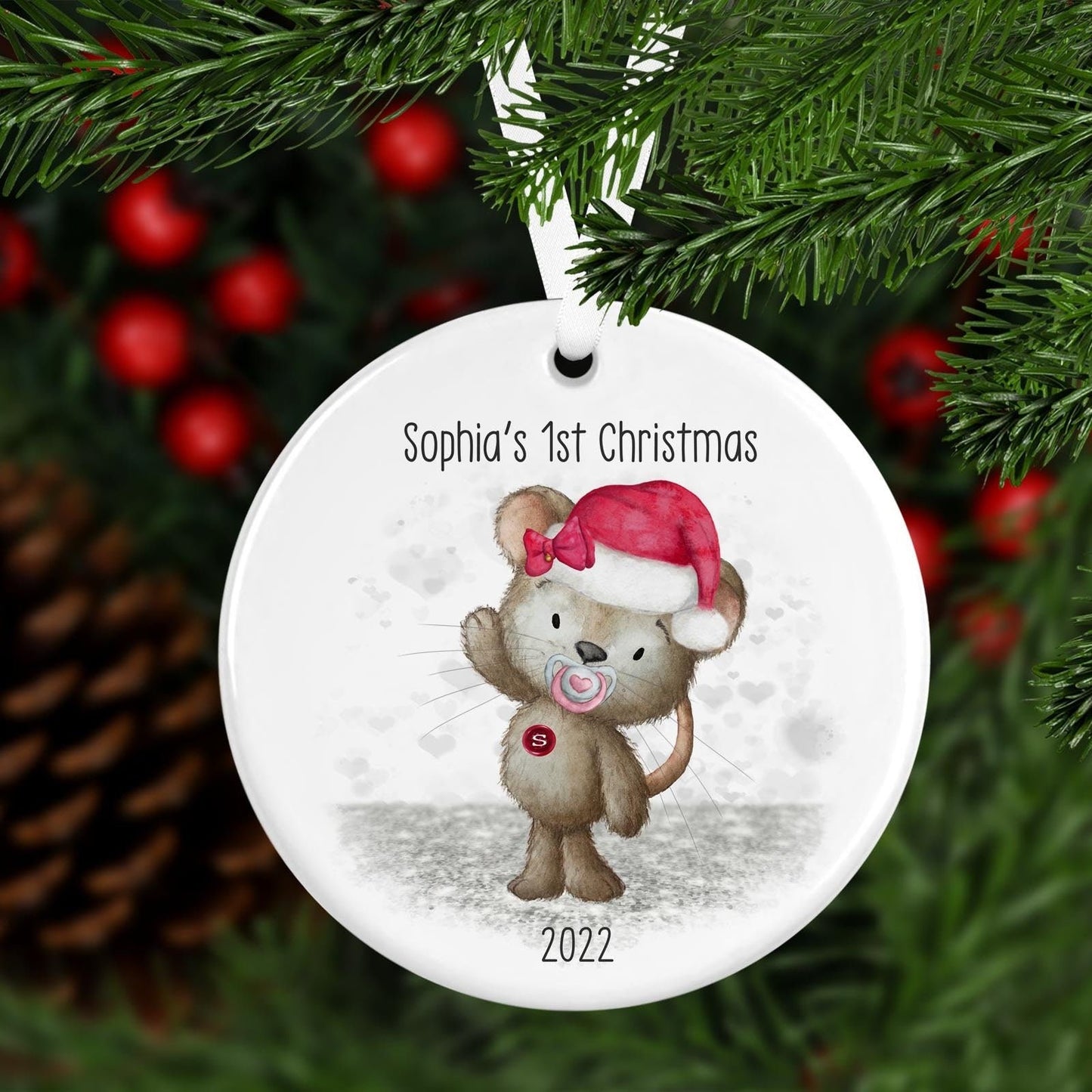 Babys First Christmas Bauble, First Christmas Hanging Decoration, First Christmas