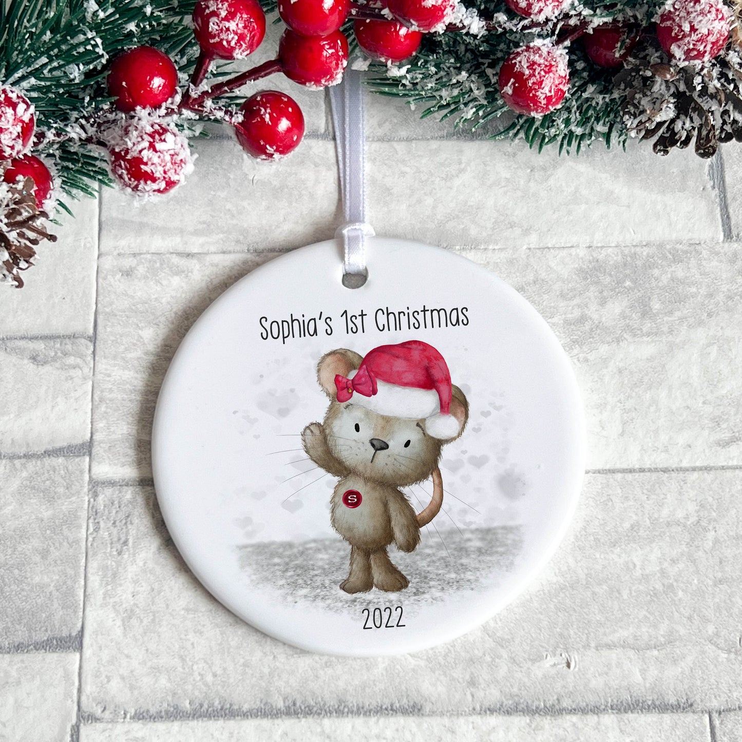 Babys First Christmas Bauble, First Christmas Hanging Decoration, First Christmas