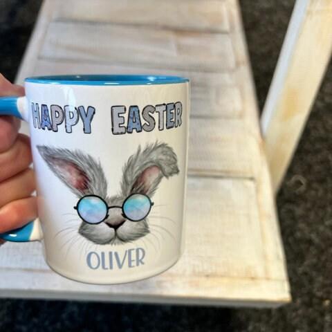 Personalised Easter Mug, Easter Bunny Mug, Cool Bunny Mug, Teen Easter Mug, Rabbit Easter Mug