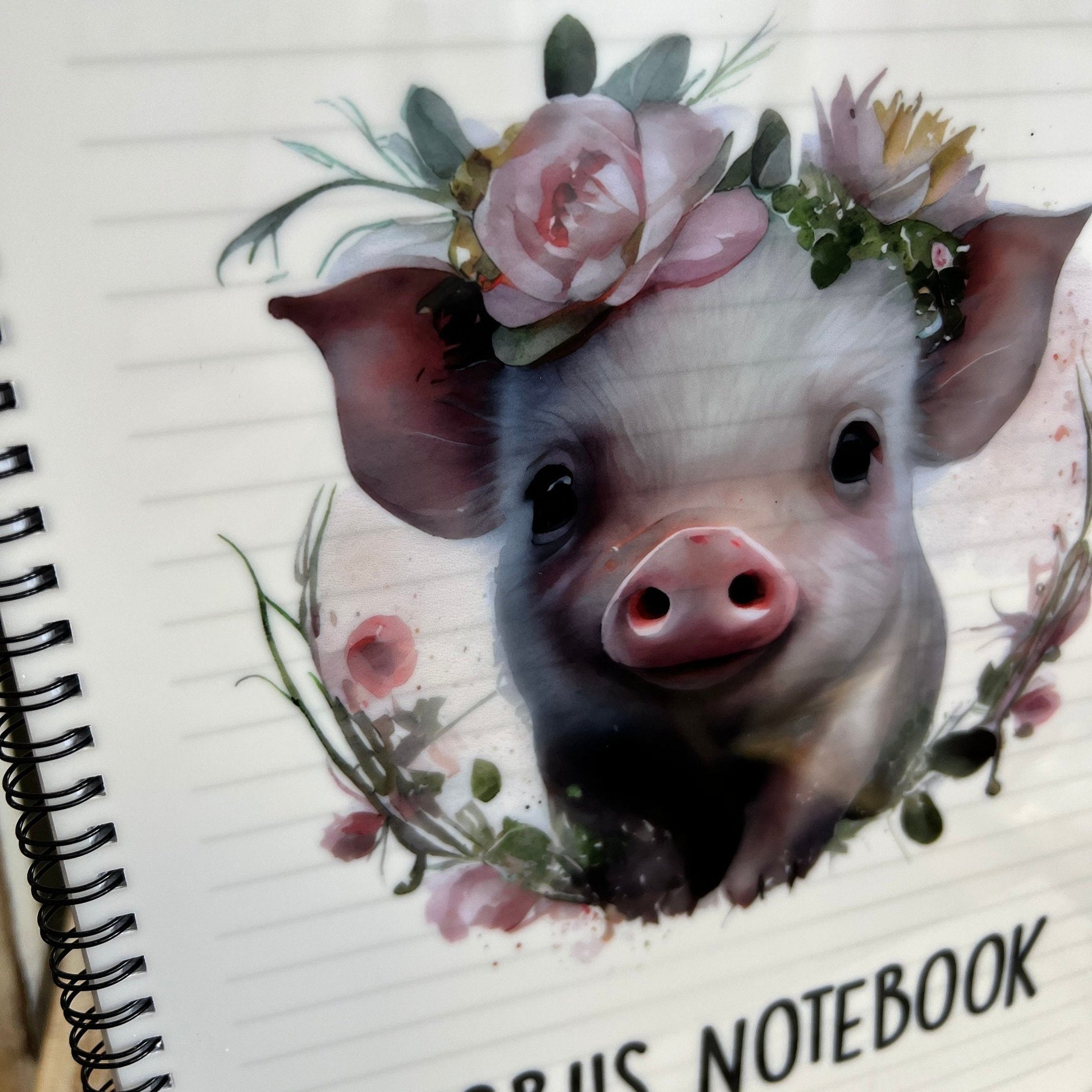 Personalised Floral Pig Notebook