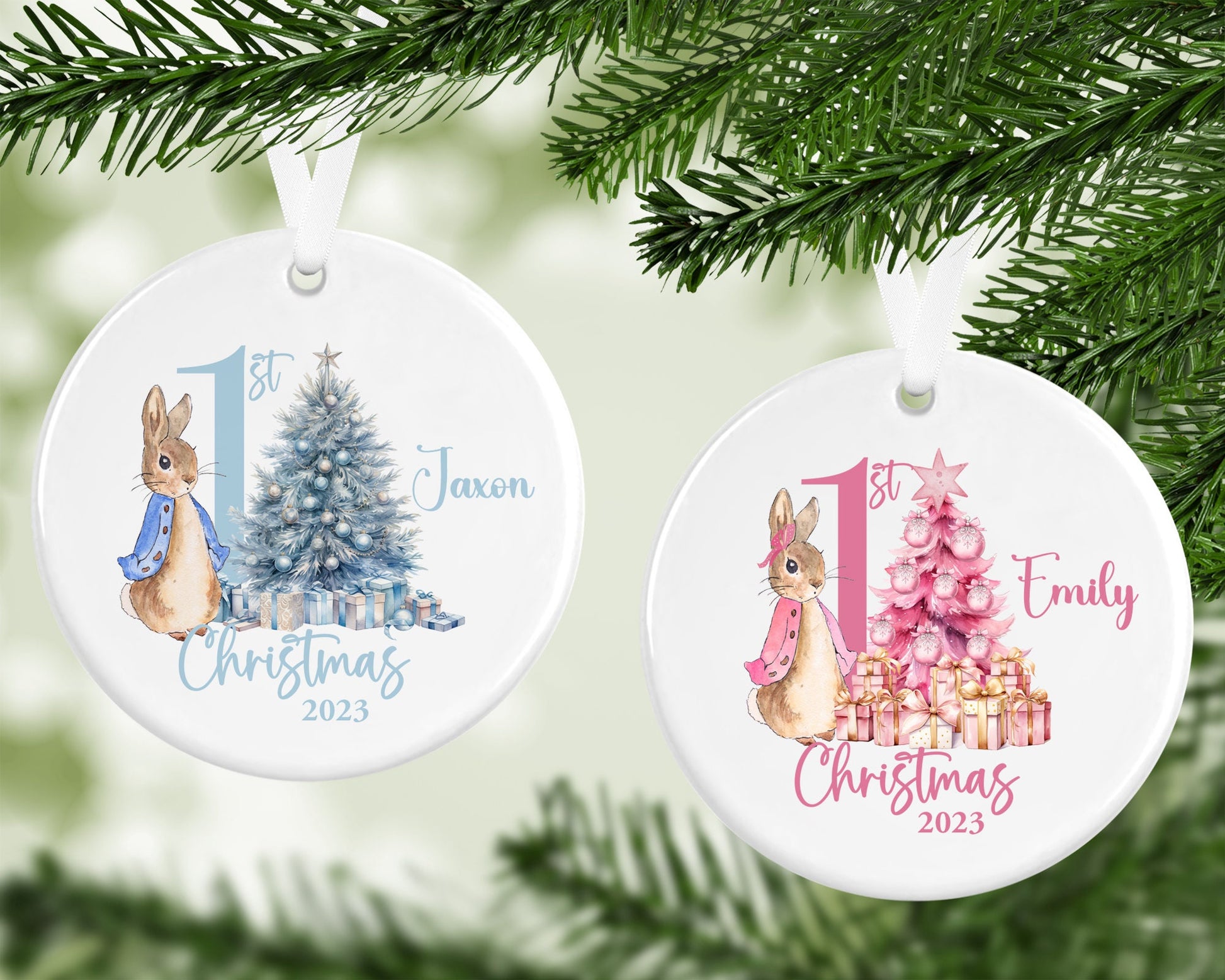 Peter Rabbit First Christmas Ceramic Bauble