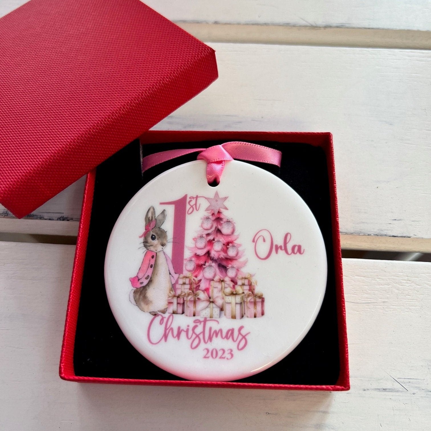 Peter Rabbit First Christmas Ceramic Bauble