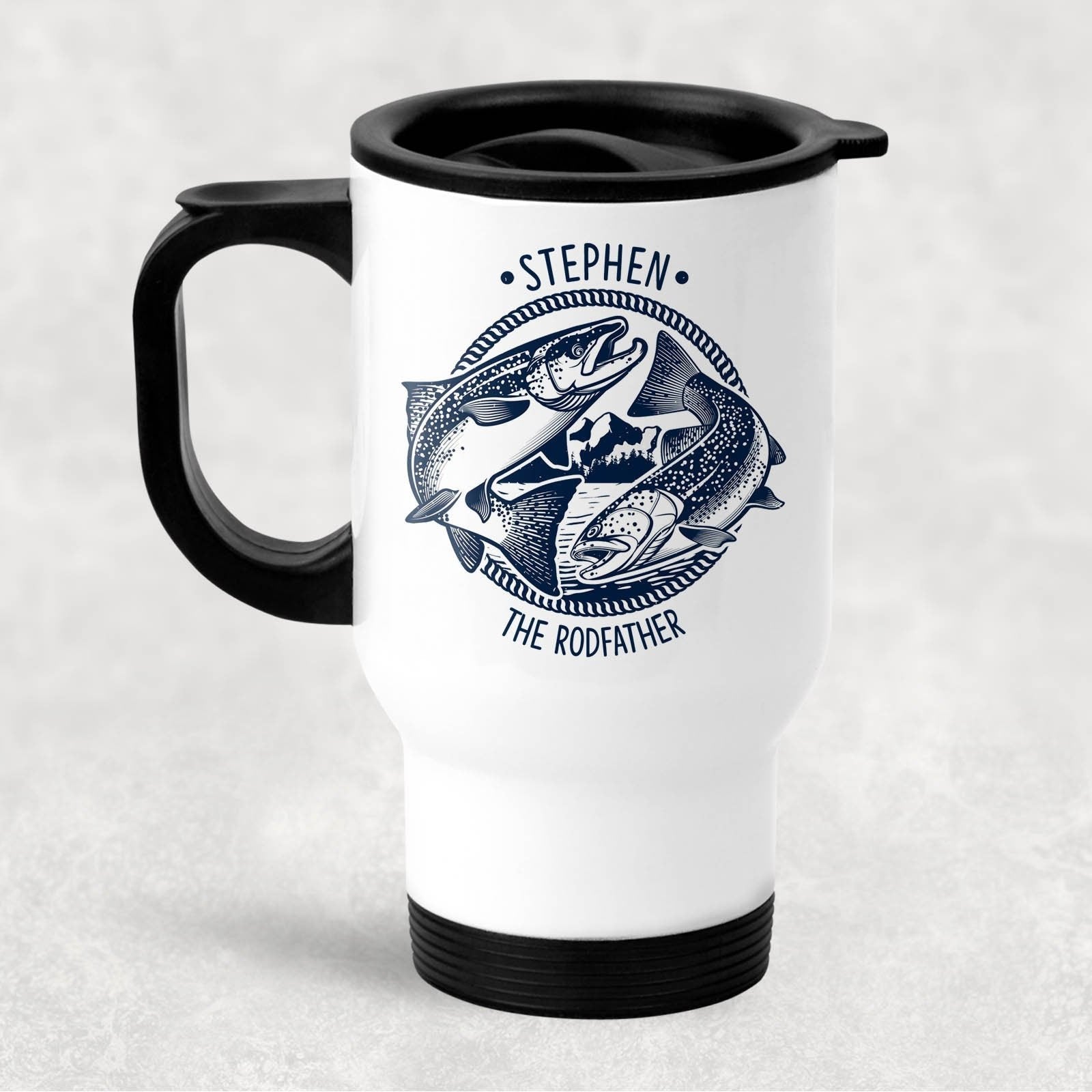 Personalised Rodfather Fishing Travel Mug