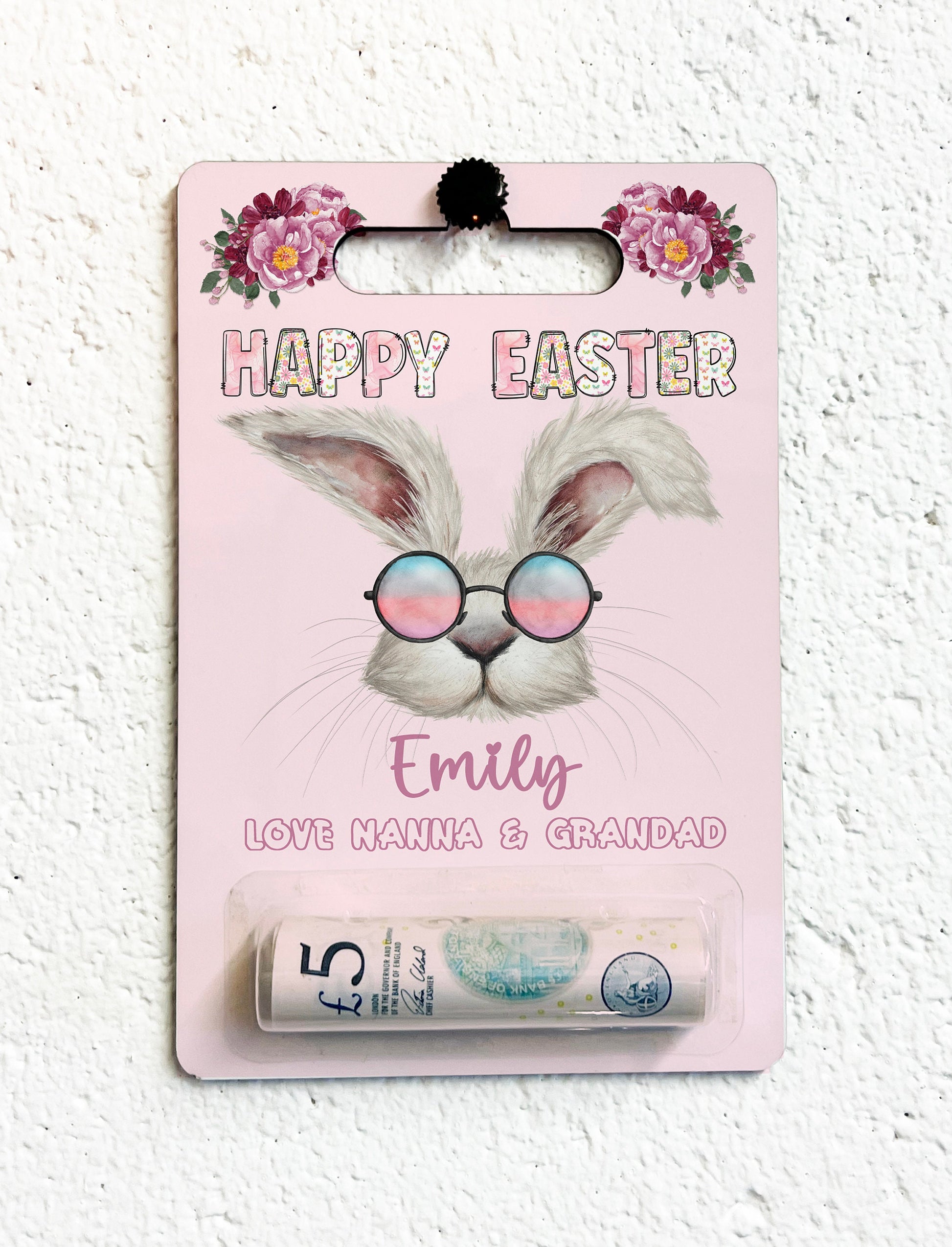 Personalised Rabbit Ears Wooden Easter Money Wallet