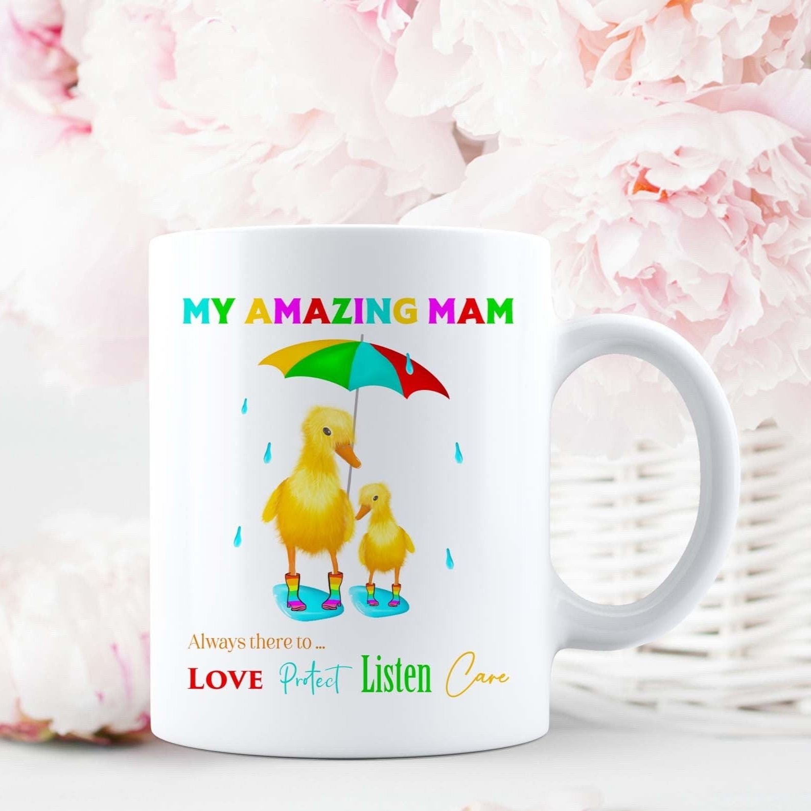 Personalised Duck Mam, Grandma Mug