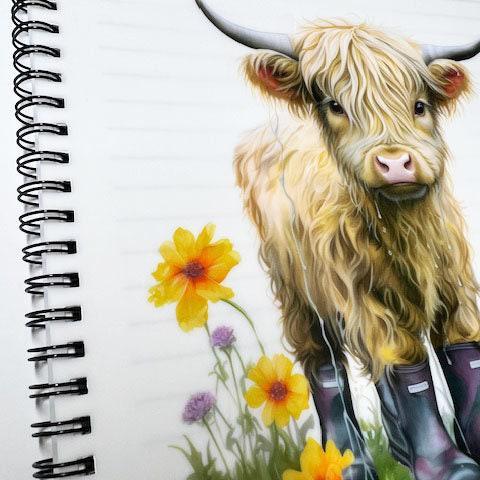 Personalised Cute Highland Cow Notebook