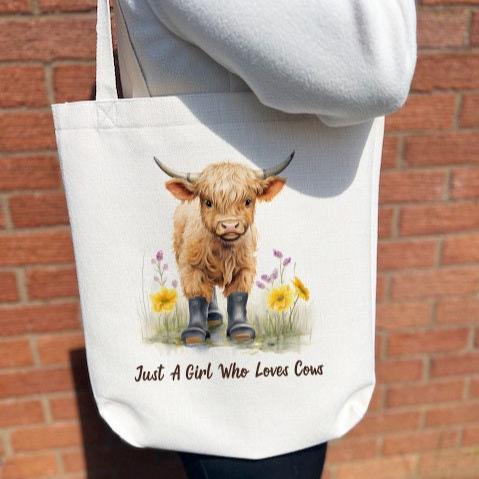 Personalised Highland Cow Tote Bag