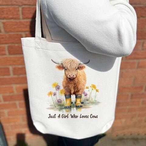 Personalised Highland Cow Tote Bag