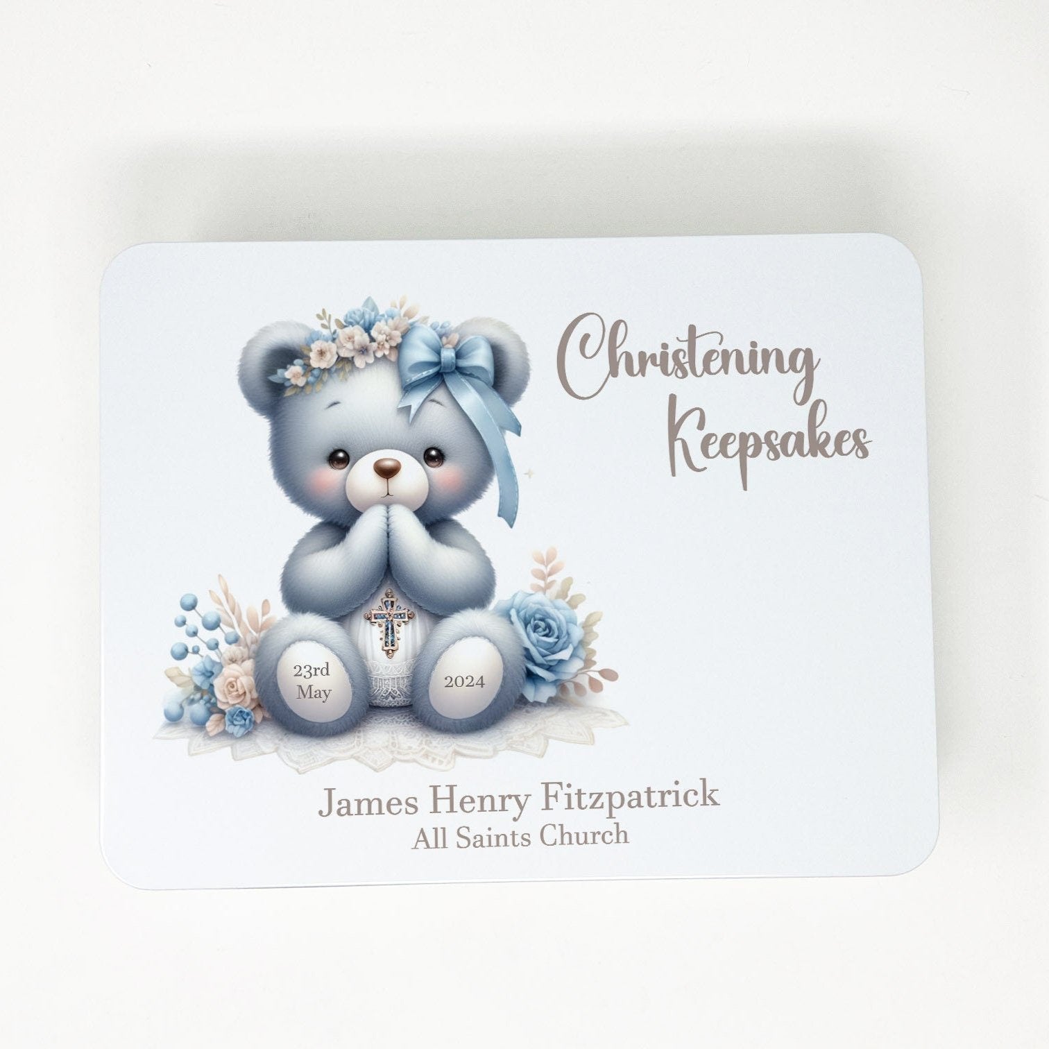 Christening Baby Bear Keepsake Box