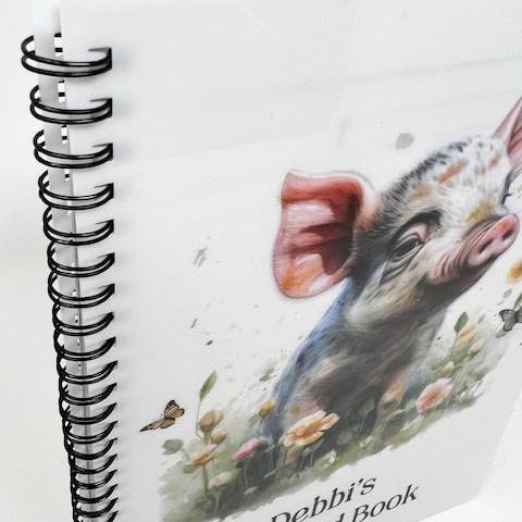 Personalised Pig Butterflies Notebook Cute Farm Animal Jotter Notepad Piglet Notes Custom Writing