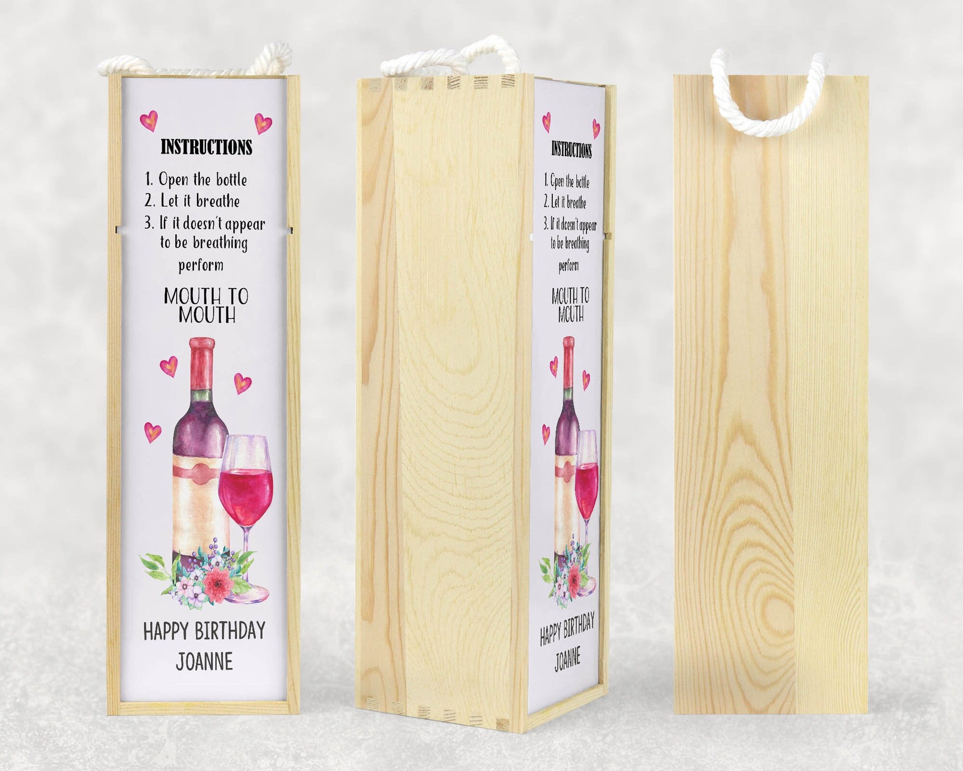 Personalised Wooden Birthday Quote Wine Box
