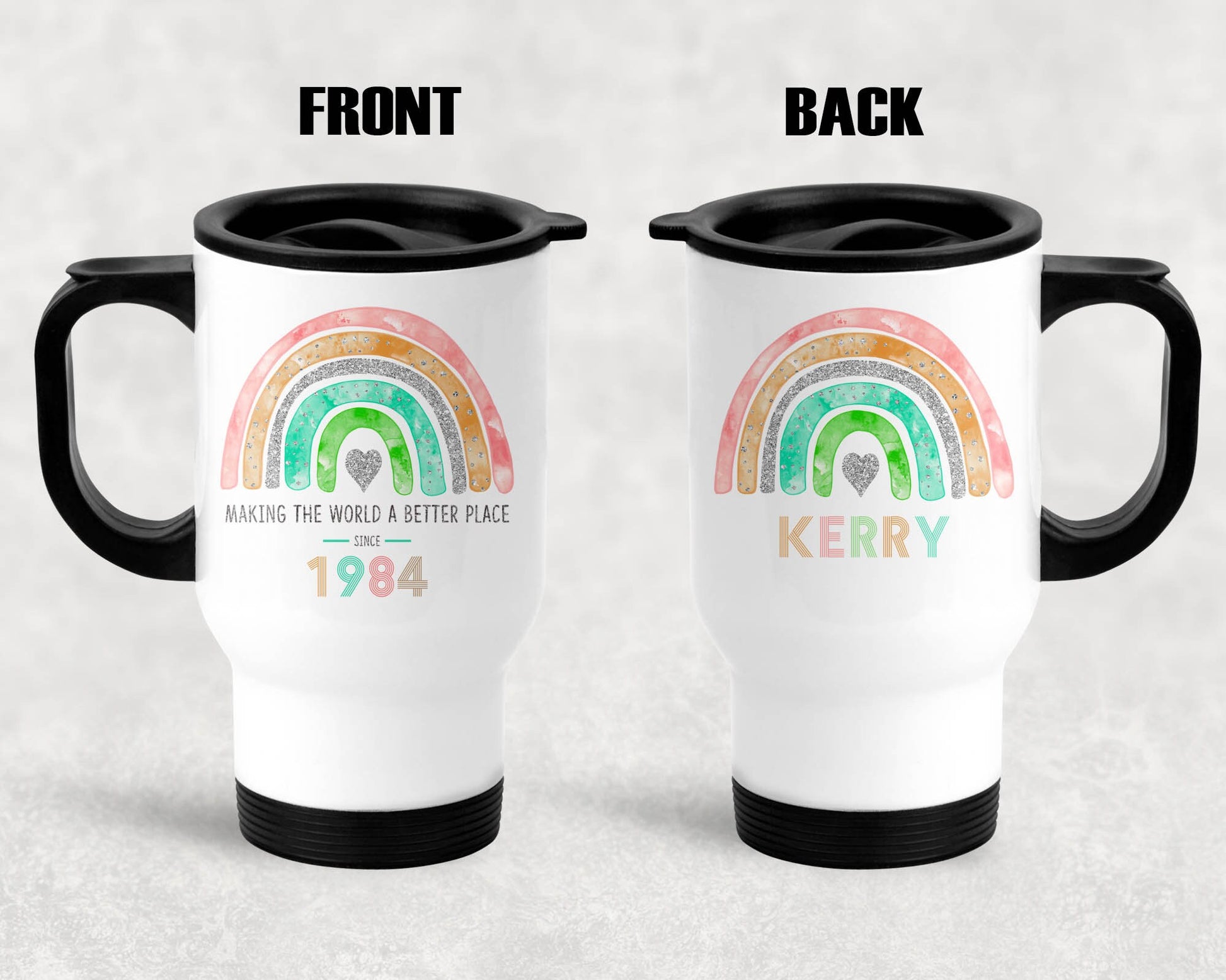 Personalised Inspirational Rainbow Travel Mug