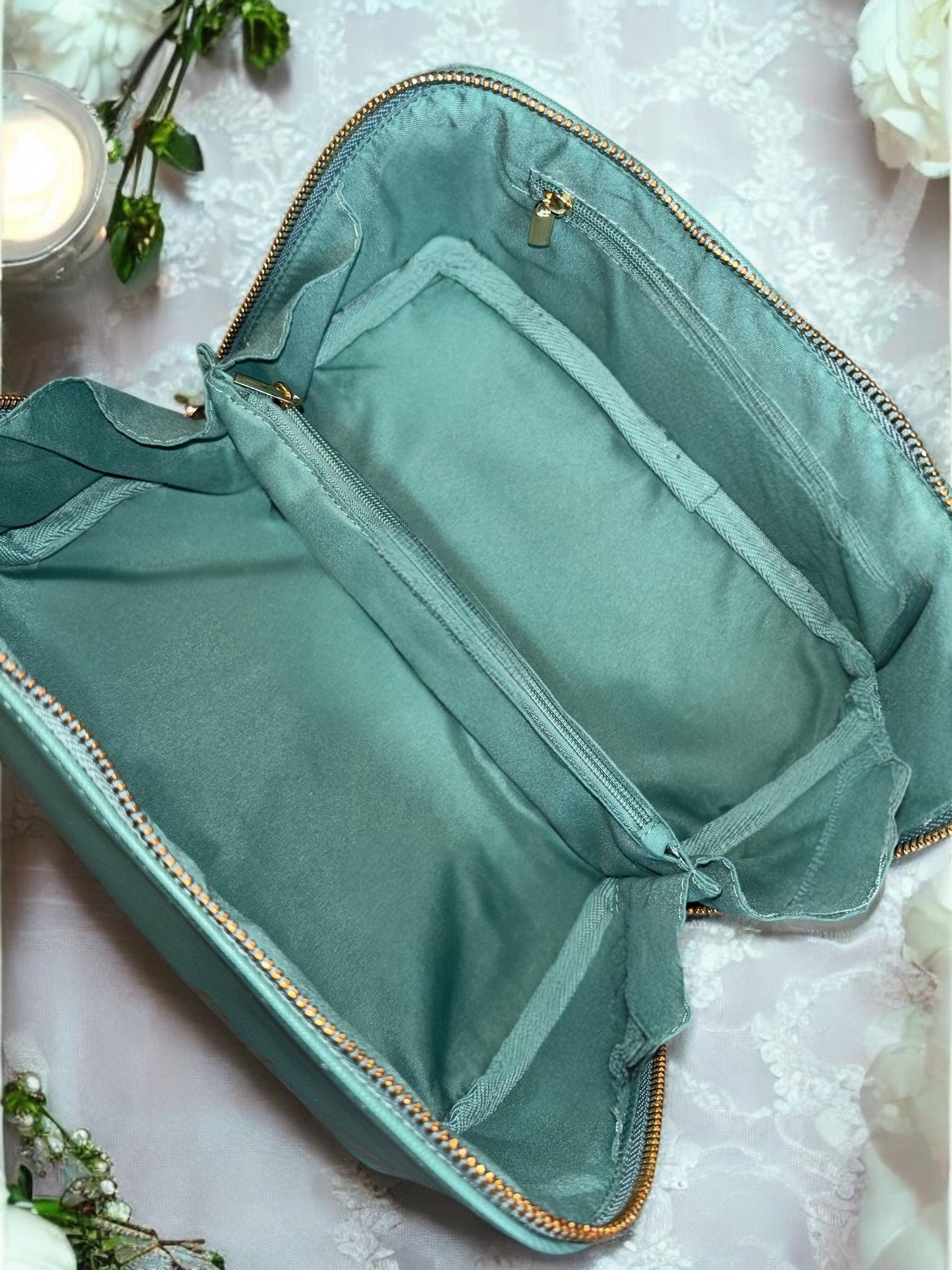 Bridesmaid Cosmetic Bag, Bridesmaid Gift, Personalised Make-up Bag, Bridesmaid, Wedding Gift, Sage Green
