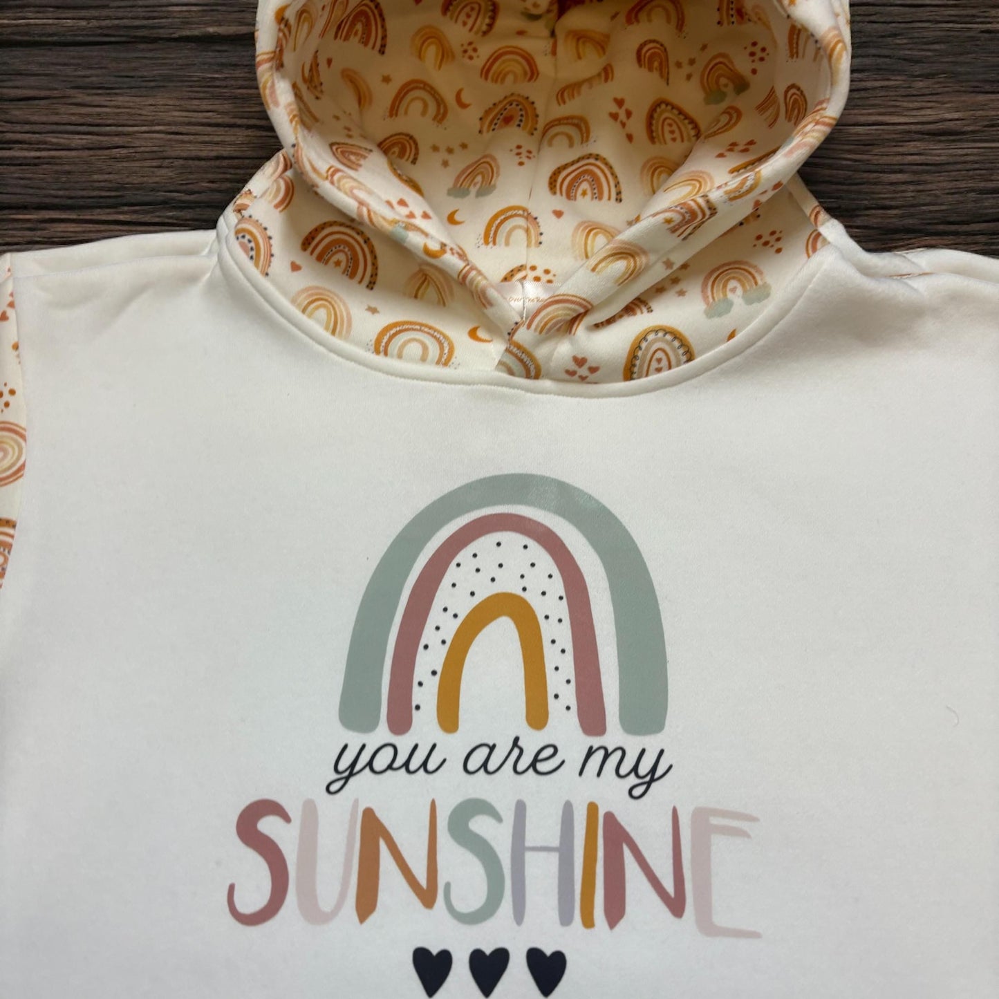 Girls Rainbow Hoodie, Age 5-6 Years, Girls Quote hoodie, You Are My Sunshine, Girls Hoodie, Girls Cosy Top, Rainbow