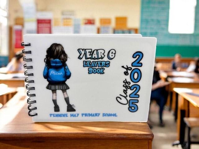 A6 Personalised Girls Leavers Notebook