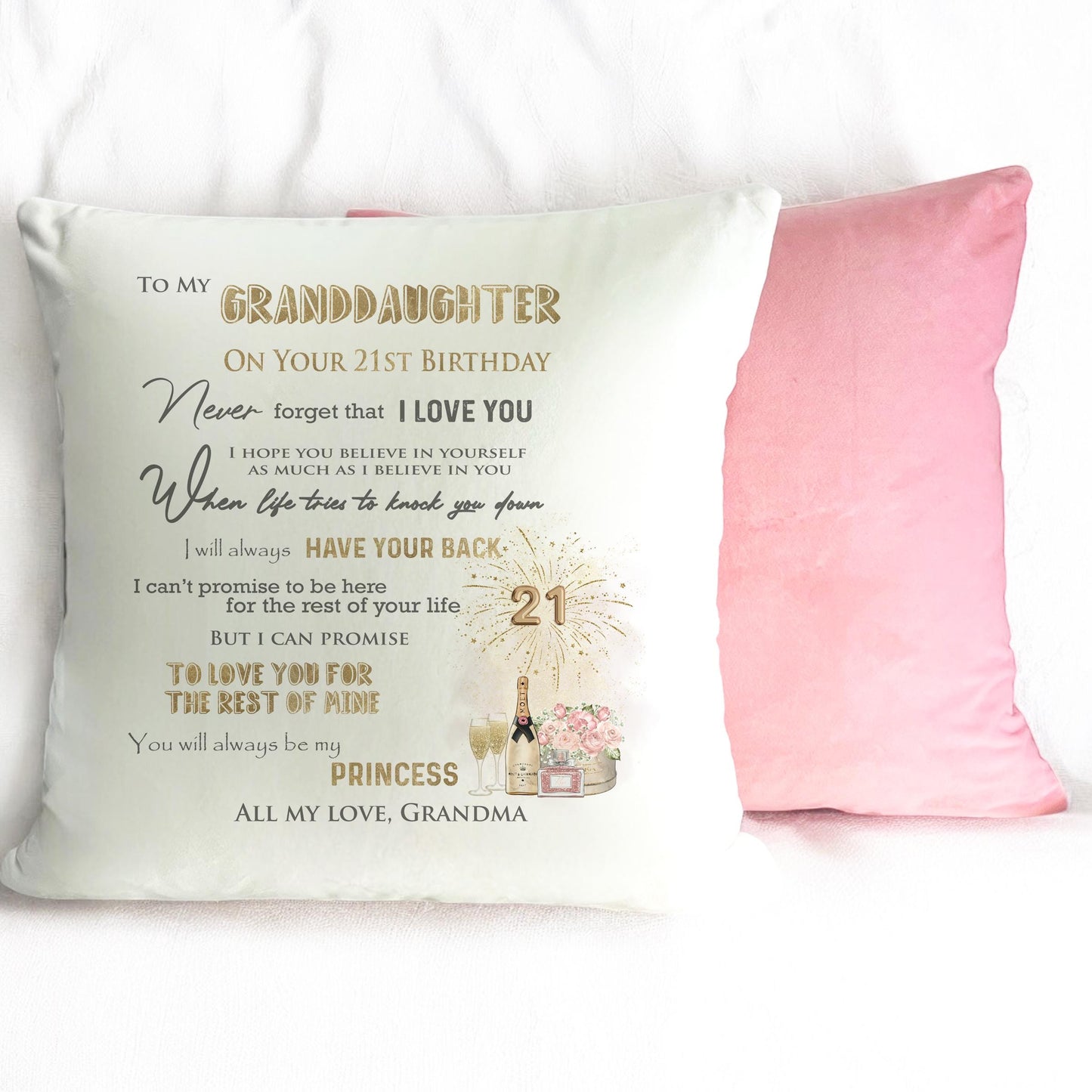 18th, 21st, Milestone Granddaughter, Daughter, Niece Gift, Milestone Cushion, Special Birthday Female Relation Keepsake, Teen Birthday Gift