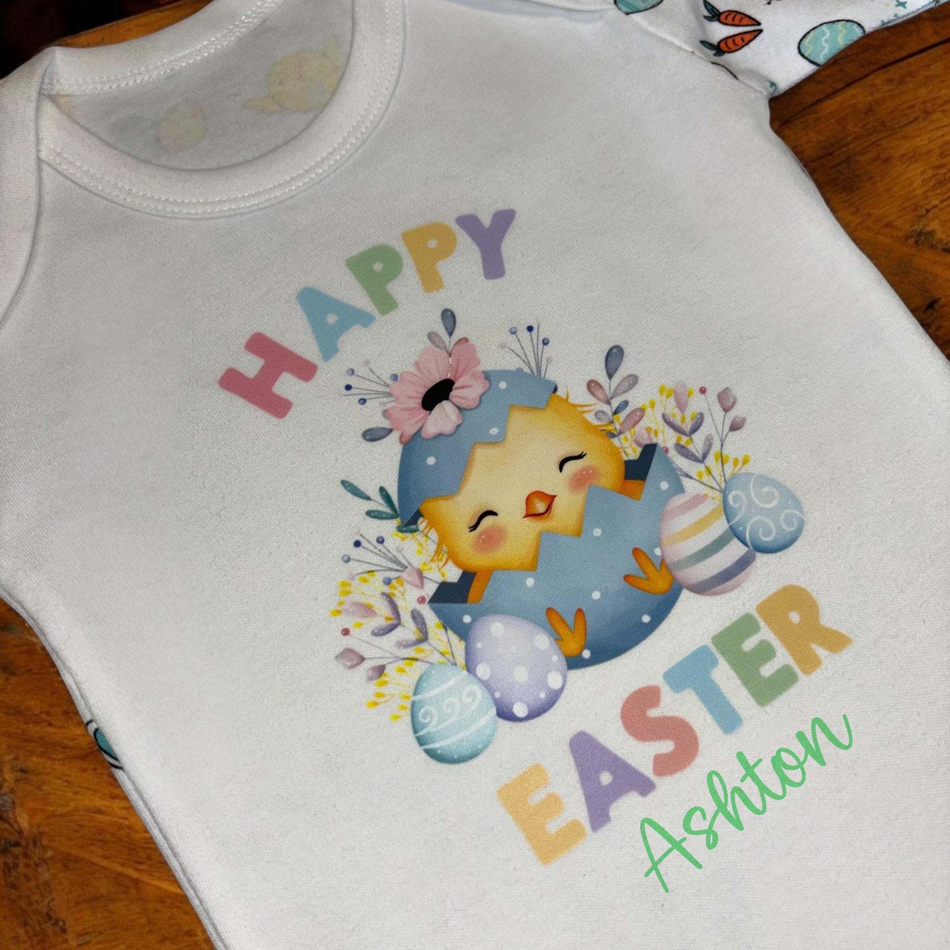 0-3 Months Personalised Baby Easter Romper