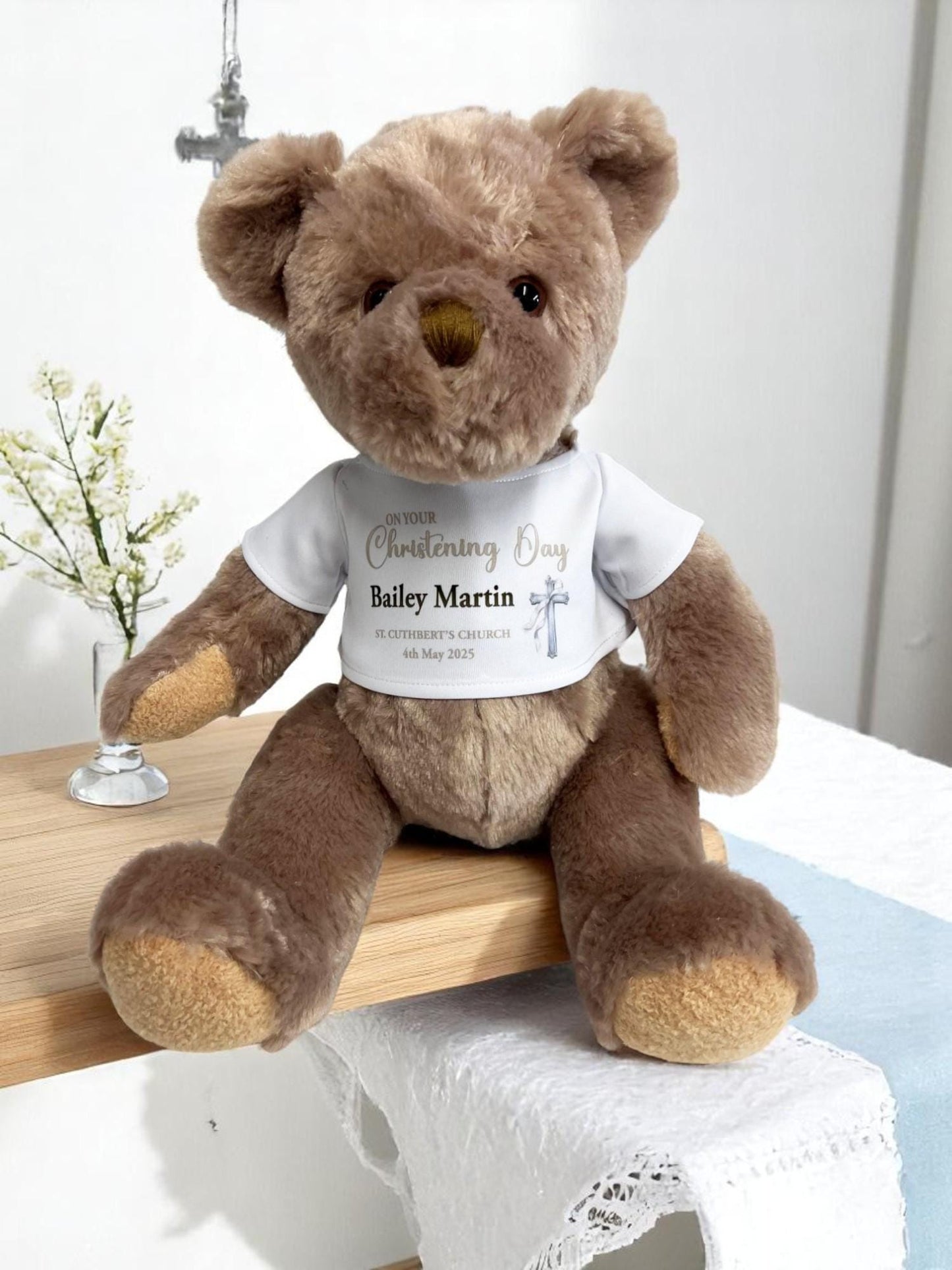 Christening Teddy Bear Gift, Christening Gift Boy, Girl, Baptism Teddy Bear, Naming Day Gift